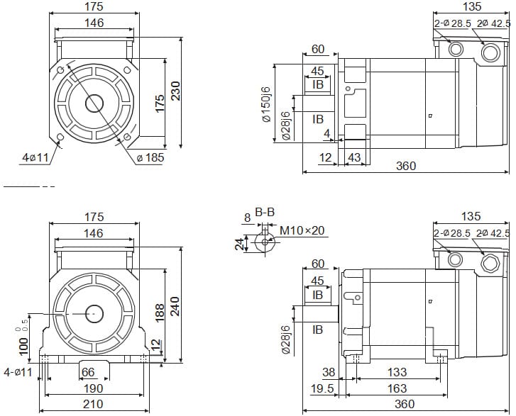 Permanent magnet synchronous servo motor