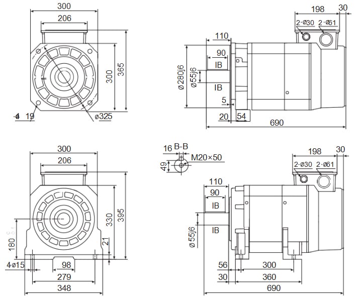 Permanent magnet synchronous servo motor