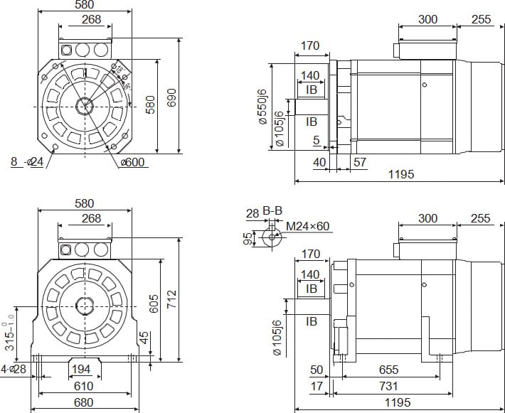 Permanent magnet synchronous servo motor